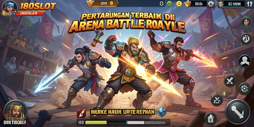 Gameplay seru dari 180SLOT menampilkan pertarungan Battle Royale.