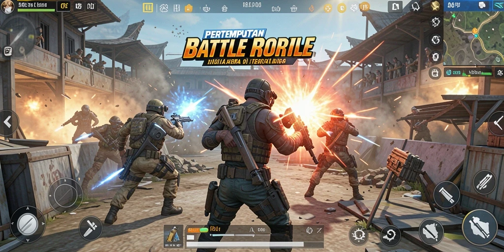Screenshot D06 menampilkan aksi seru dalam pertempuran Battle Royale.