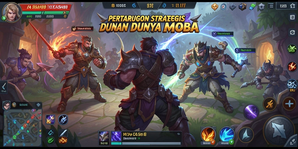 Tampilan pertarungan epik dalam game MOBA IDCASH88.