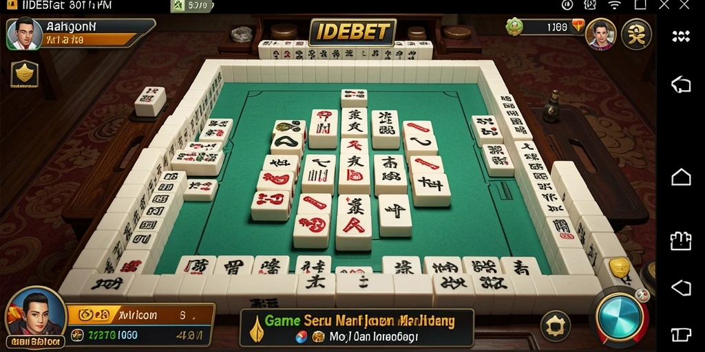 Screenshot IDEBET menampilkan gameplay Mahjong yang seru dan mendebarkan.