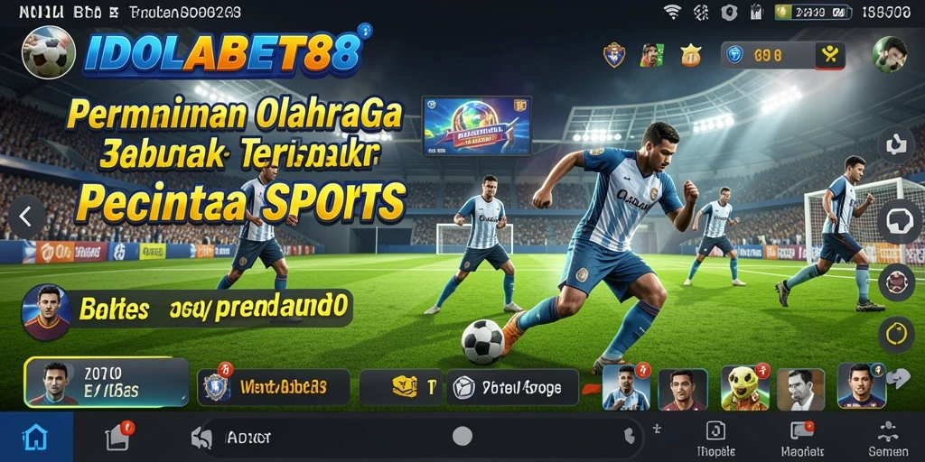 Tampilan gameplay menarik dengan berbagai pilihan olahraga.