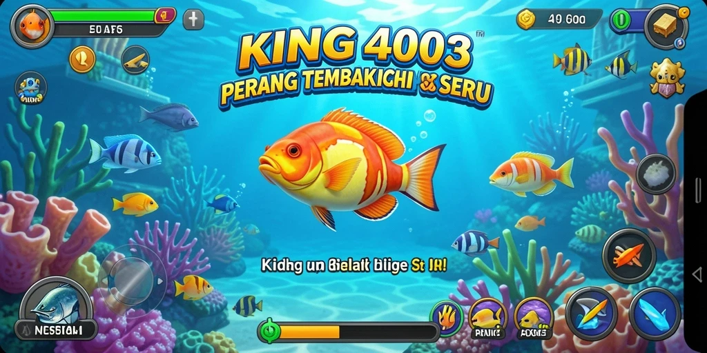 Tampilan gameplay KING403 saat menangkap ikan dengan senjata.
