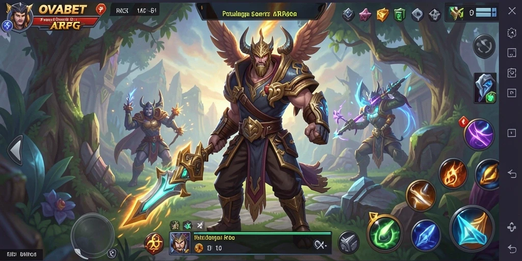 Screenshot utama menunjukkan aksi seru dalam pertarungan ARPG di OVABET.