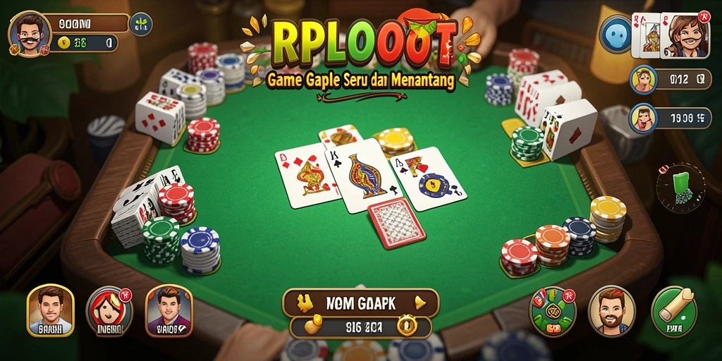 Tampilan gameplay Gaple yang seru dan interaktif di RPLOOT.