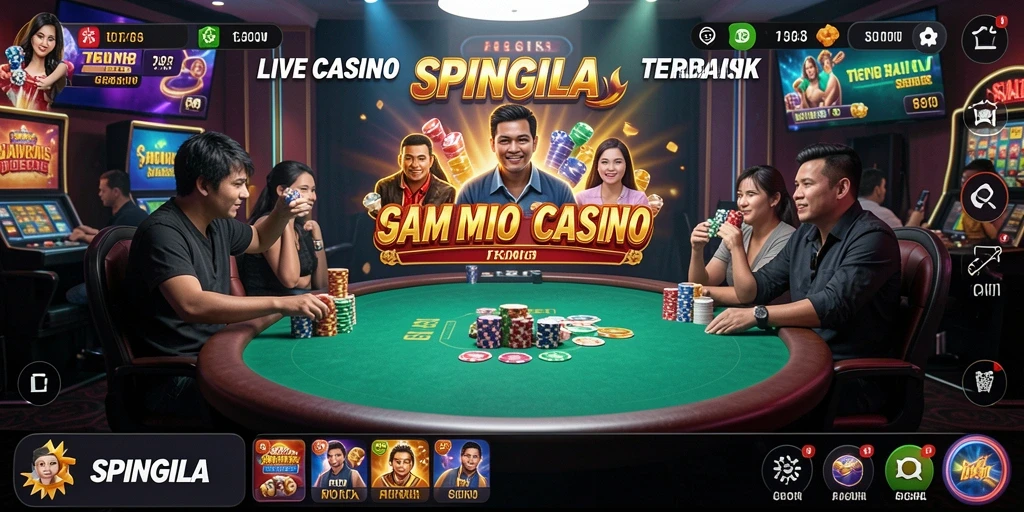Tampilan gameplay SPINGILA dengan pengalaman Live Casino yang mendebarkan.