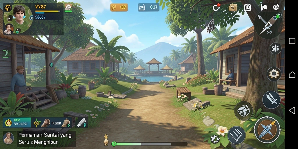 Tampilan gameplay V87 yang ceria dan menghibur.